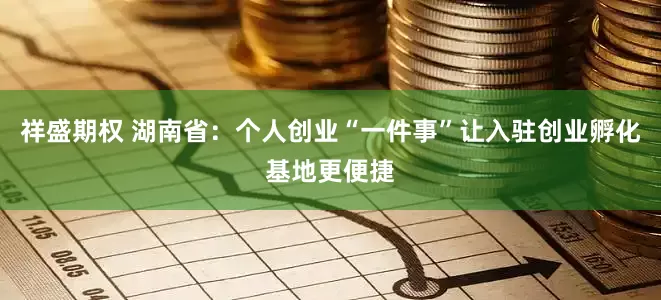 祥盛期权 湖南省：个人创业“一件事”让入驻创业孵化基地更便捷